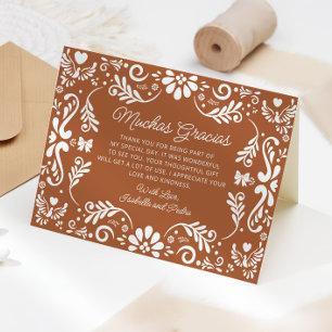 Carte de remerciements de Baby shower en terre cui