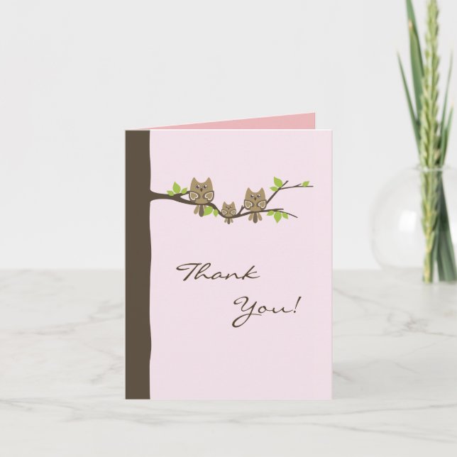 Carte de remerciements de baby shower (fille) (Devant)