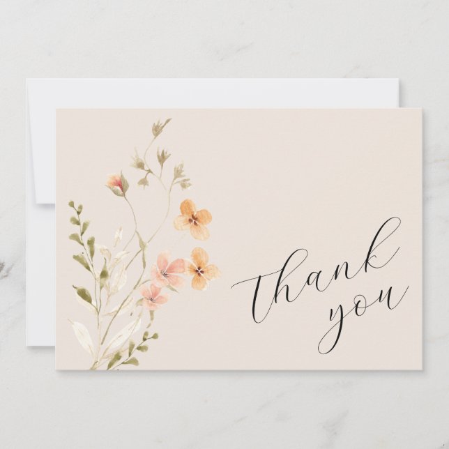 Carte de remerciements de Baby shower fleur sauvag (Devant)