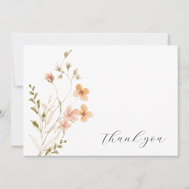 Carte de remerciements de Baby shower fleur sauvag (Devant)
