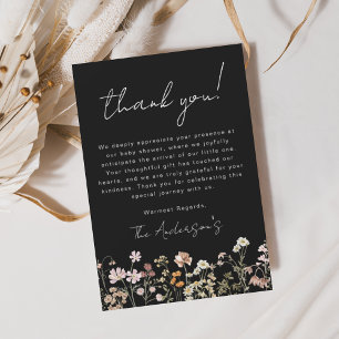 Carte de remerciements de Baby shower Fleur sauvag