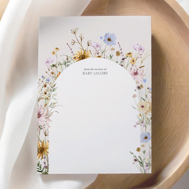Carte de remerciements de Baby shower Fleur sauvag (Créateur téléchargé)