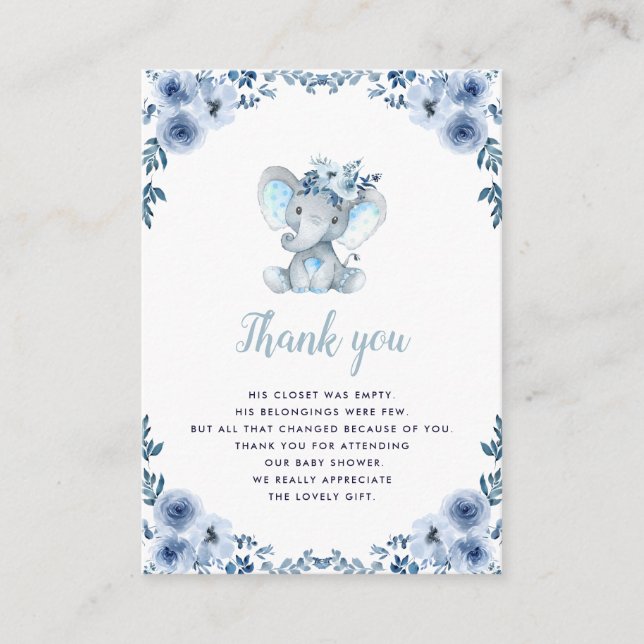 carte de remerciements de baby shower fleuri d'élé (Devant)
