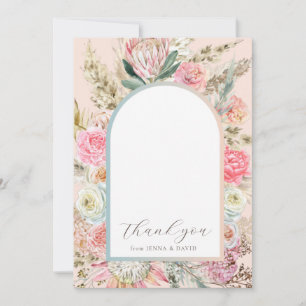 Carte de remerciements de Baby shower floral bohèm