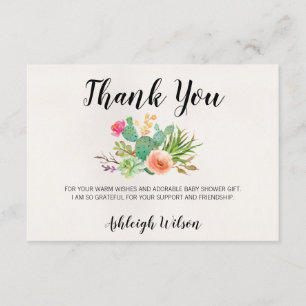 Carte de remerciements de Baby shower floral de Ca