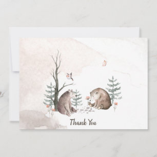 Carte de remerciements de Baby shower forestier