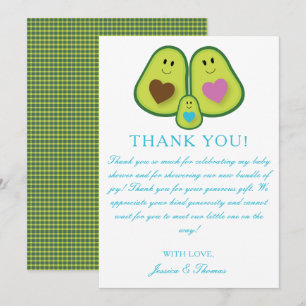 Carte de remerciements de Baby shower garçon Avoca