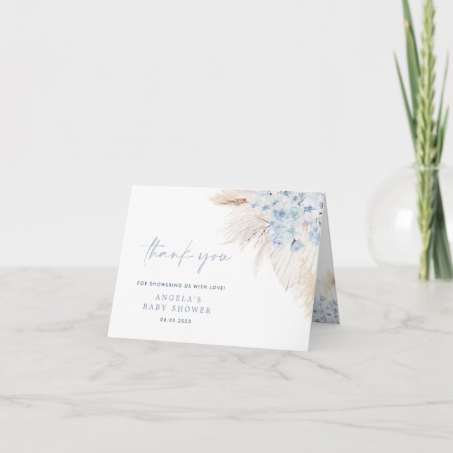Carte de remerciements de Baby shower Garçon Blue  (Devant)