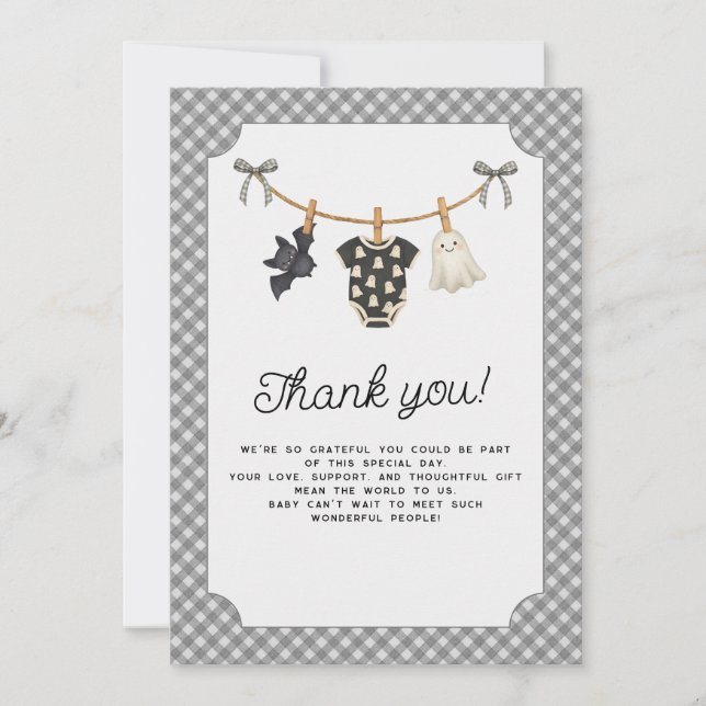 Carte de remerciements de Baby shower Halloween Li (Devant)