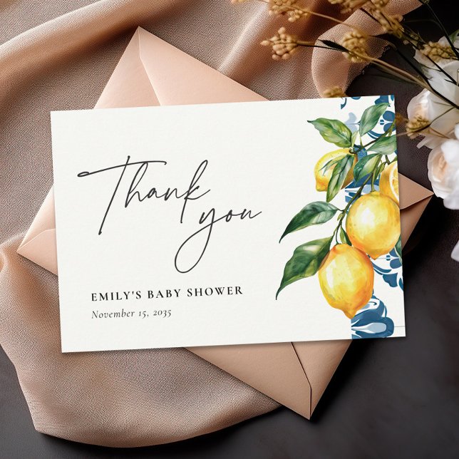 Carte de remerciements de Baby shower italien au c (Créateur téléchargé)