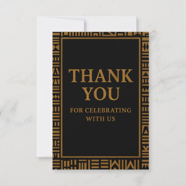 Carte de remerciements de Baby shower Kente Gold A (Devant)