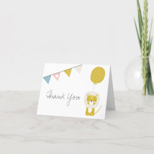 Carte de remerciements de Baby shower Lion d'or