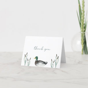 Carte de remerciements de Baby shower Mallard Duck