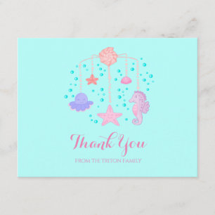 Carte de remerciements de Baby shower mobile Ocean