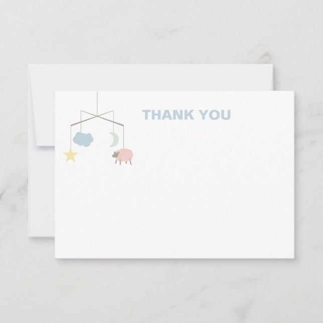 Carte de remerciements de Baby shower mobile Sleep (Devant)