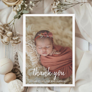 Carte de Remerciements de Baby Shower Moderne Enca