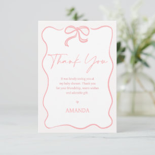 Carte de remerciements de Baby shower moderne Rose