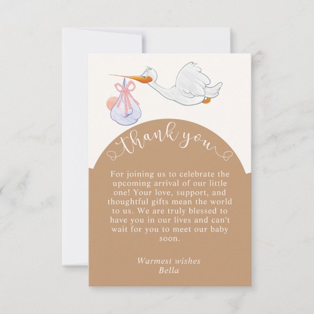 Carte de remerciements de Baby shower neutre (Devant)