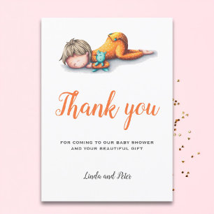 Carte de remerciements de baby shower neutre avec