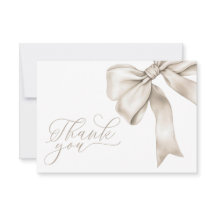 Carte de remerciements de Baby shower neutre Bow b