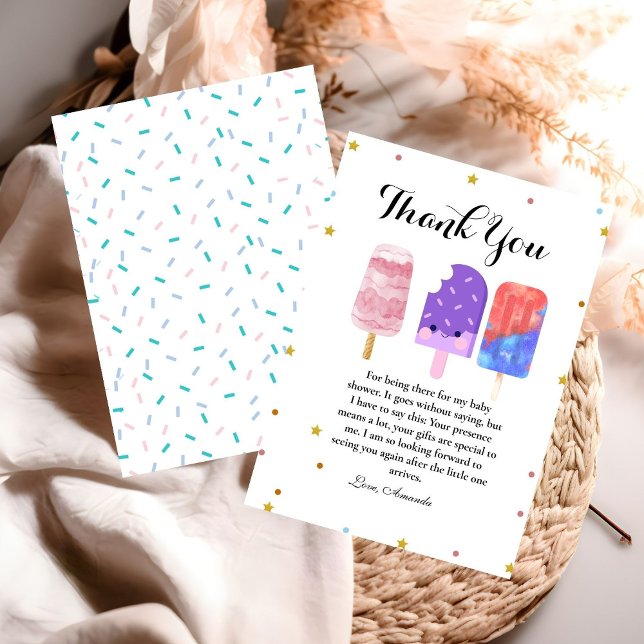 Carte de remerciements de Baby shower neutre Popsi (Créateur téléchargé)