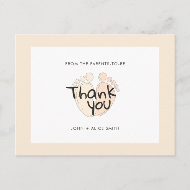 Carte de remerciements de Baby shower neutre pour  (Devant)