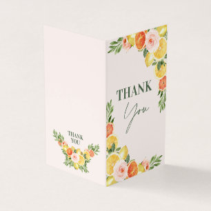 Carte de remerciements de Baby shower orange citro
