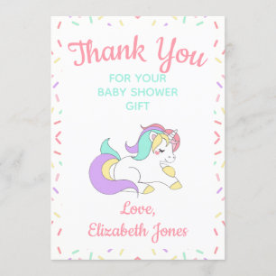 Carte de remerciements de Baby shower Pastel Unico