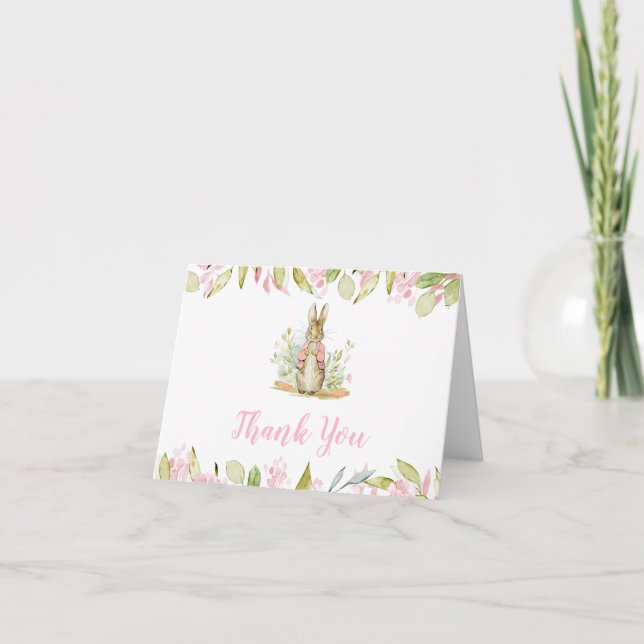 Carte de remerciements de Baby shower Peter Rabbit (Devant)
