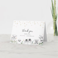 Carte de remerciements de baby shower pour animaux