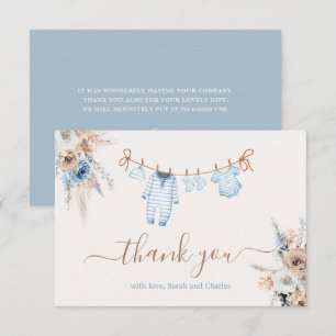 Carte de remerciements de Baby shower pour bébé ga
