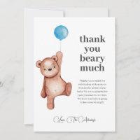 Carte de remerciements de Baby shower pour garçon 