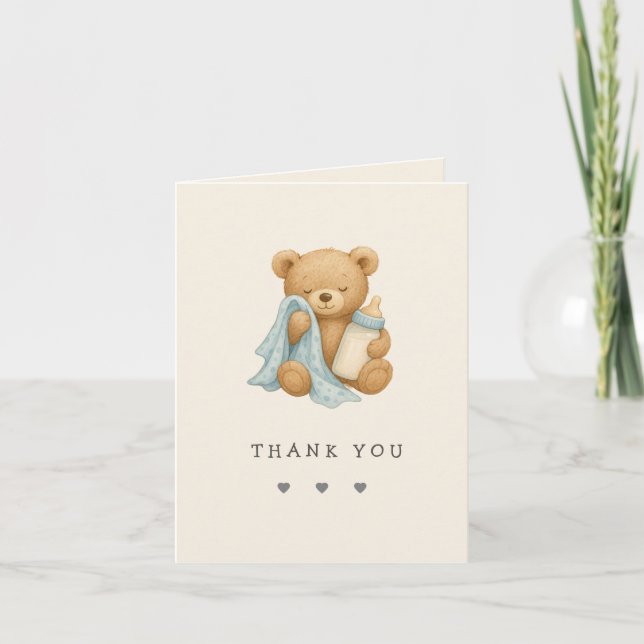 Carte de remerciements de Baby shower pour garçon  (Devant)