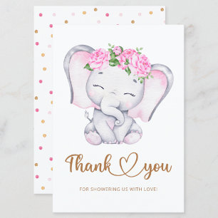 Carte de remerciements de baby shower pour les fil