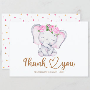 Carte de remerciements de baby shower pour les fil