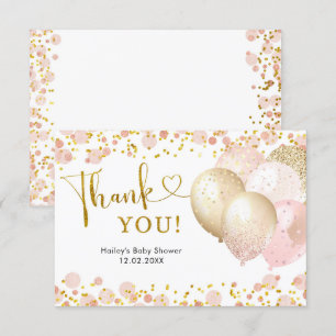Carte de remerciements de Baby shower rose bleu ba