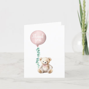 Carte de remerciements de Baby shower rose pâle à 