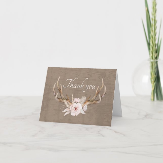 Carte de remerciements de Baby shower rustique en  (Devant)