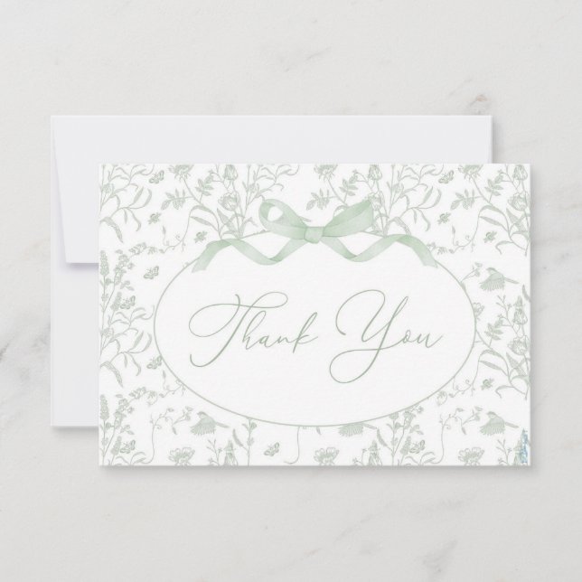Carte de remerciements de Baby shower Sage Toile (Devant)