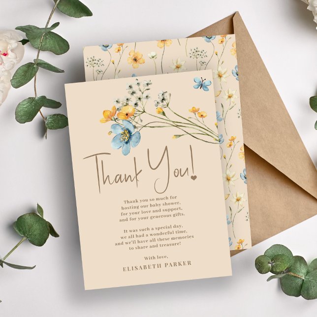 Carte de remerciements de baby shower sans distinc (Créateur téléchargé)