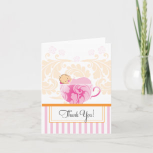 Carte de remerciements de Baby shower Tea Cup