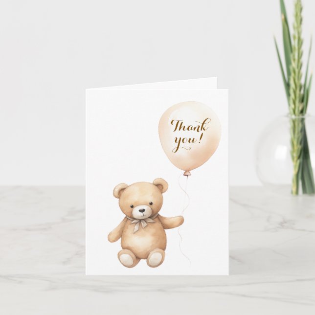 Carte de remerciements de Baby shower Teddy Bear (Devant)