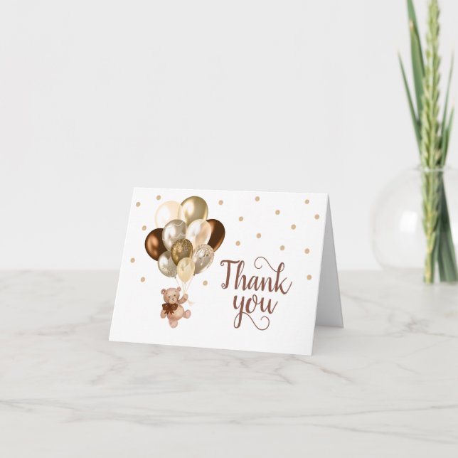 Carte de remerciements de Baby shower Teddy Bear (Devant)