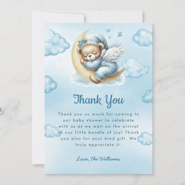 Carte de remerciements de Baby shower Teddy Bear (Devant)