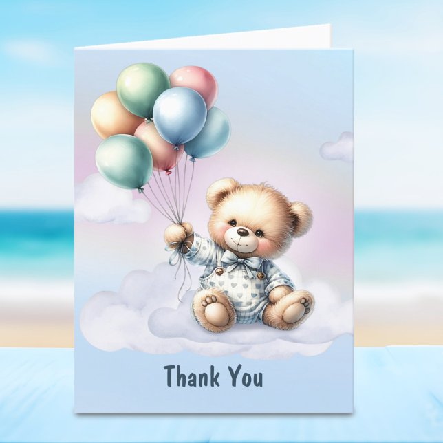Carte de remerciements de Baby shower Teddy Bear (Créateur téléchargé)
