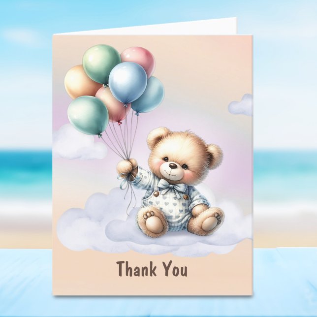 Carte de remerciements de Baby shower Teddy Bear (Créateur téléchargé)