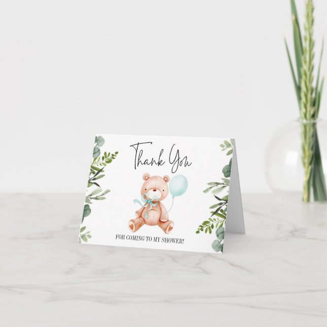 Carte de remerciements de Baby shower Teddy Bear (Devant)