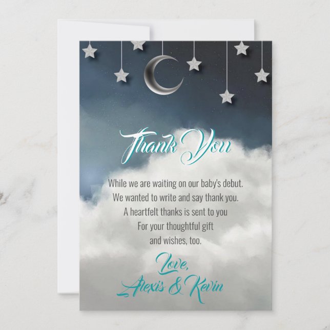Carte de remerciements de Baby shower Twinkle Litt (Devant)