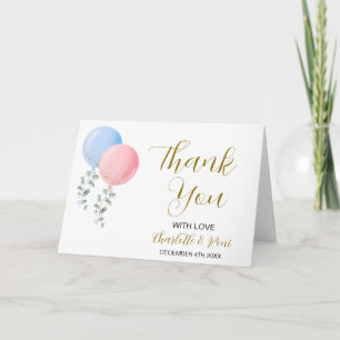 Carte de remerciements de Baby shower Twins modifi