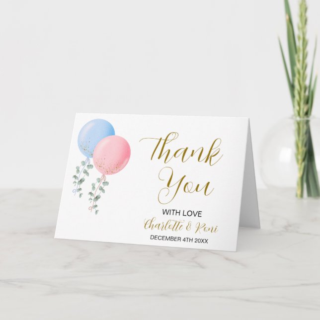 Carte de remerciements de Baby shower Twins modifi (Devant)